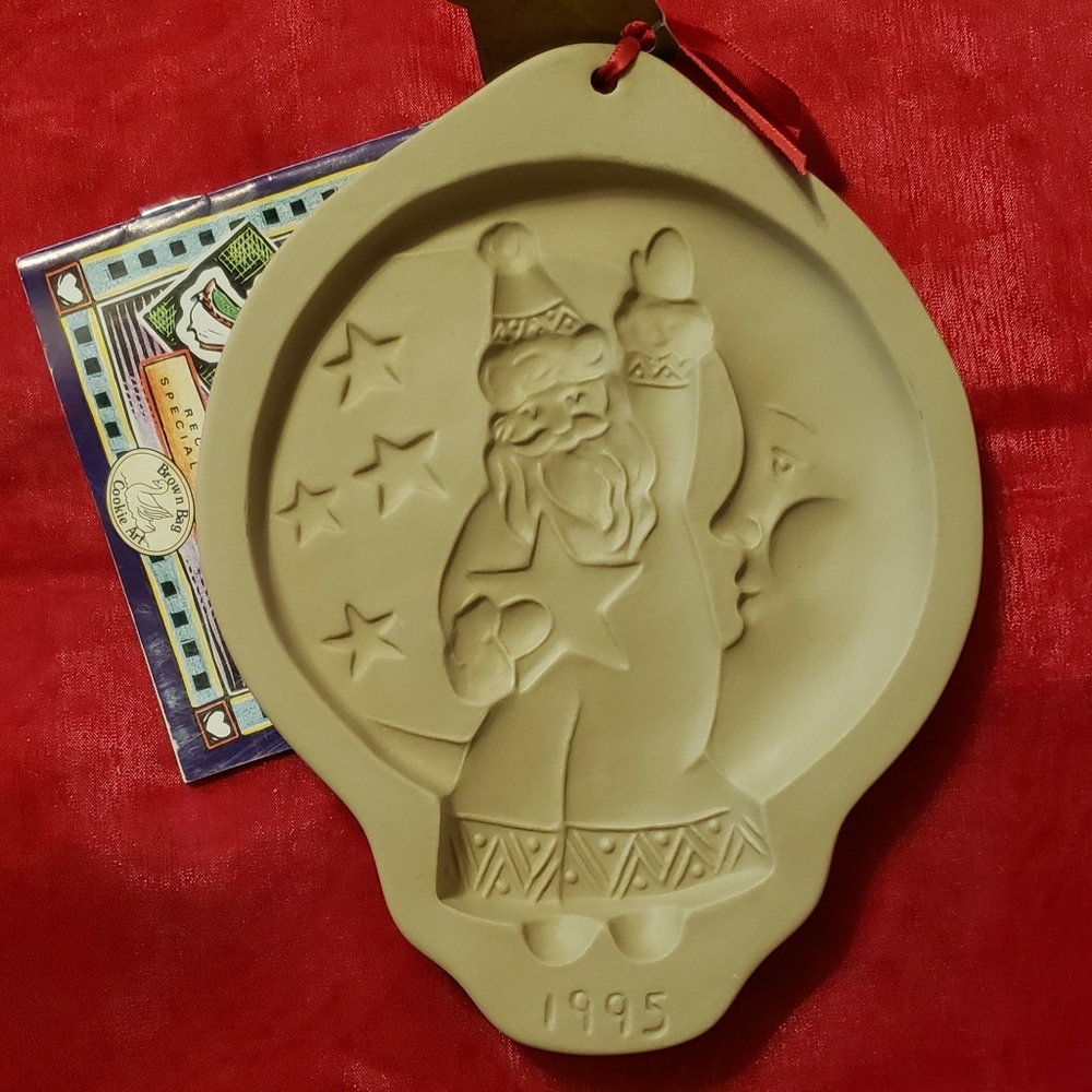 Brown Bag Cookie Art Santa In Moon 1995 LTD. ED.